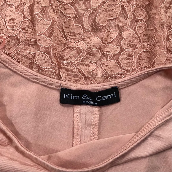 Kim & Cami Blush Pink Tunic Top with lace insert M - Picture 4 of 4